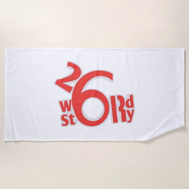 26 word story logo beach towel (Front)