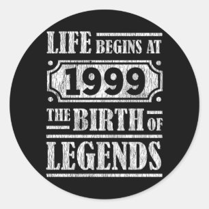 26 Year Old Bday Epic Legend 26th Birthday Gift Classic Round Sticker