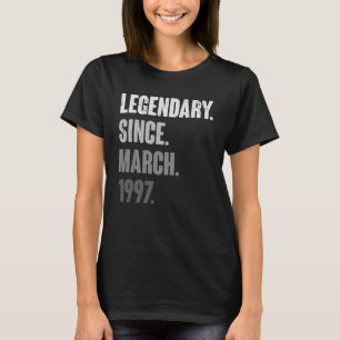 26 Years Old Vintage 1997 Birthday March 26th Deco T-Shirt