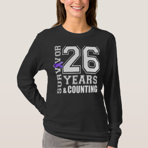 26 Years Survivor I Wear Purple Ribbon Lupus Aware T-Shirt