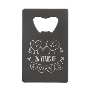 26th Anniversary Gift Chalk Hearts
