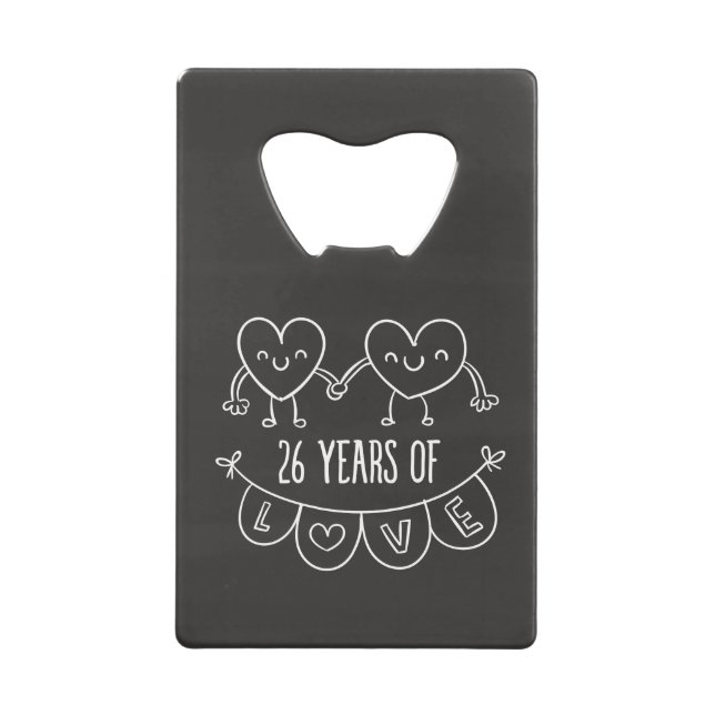 26th Anniversary Gift Chalk Hearts (Front)