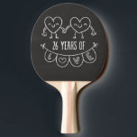 26th Anniversary Gift Chalk Hearts Ping Pong Paddle<br><div class="desc">Cute two doodle hand drawn heart 26th year anniversary design.</div>