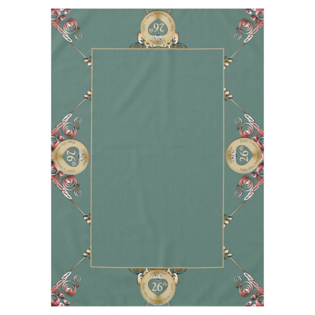 26th/Any Wedding Anniversary Tablecloth (Front)