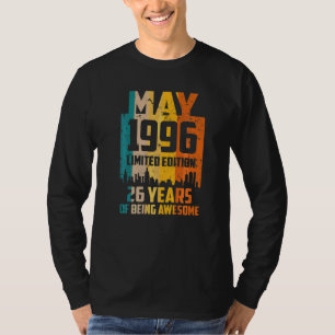 26th Birthday 26 Years Awesome Since May 1996 Vint T-Shirt