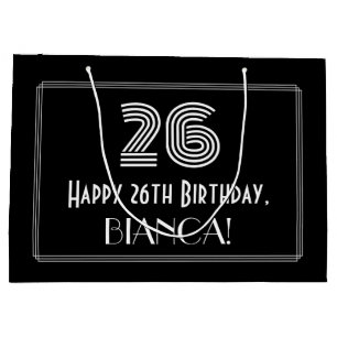 26th Birthday — Art Deco Inspired Look "26" & Na Large Gift Bag