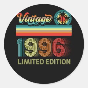 26th Birthday Decorations Men 26 Year Old 1996 Classic Round Sticker