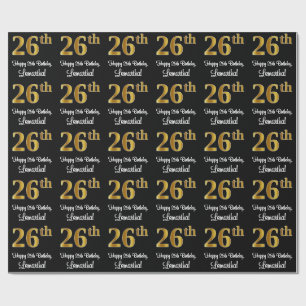 26th Birthday: Elegant Luxurious Faux Gold Look # Wrapping Paper