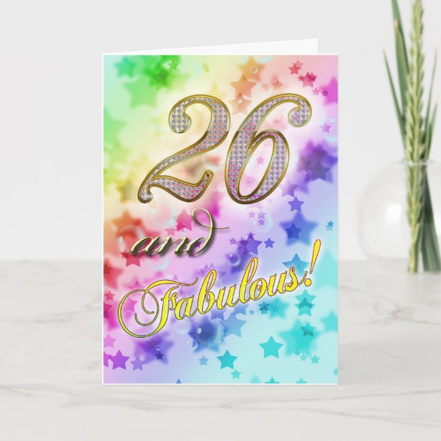 26th birthday for someone Fabulous Card (Front)
