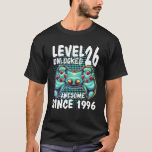 26Th Birthday Gamer Boy Level 26 Unlocked Awesome T-Shirt