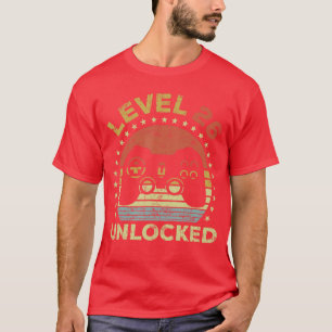 26th Birthday Gaming Level 26 Unlocked vintage T-Shirt