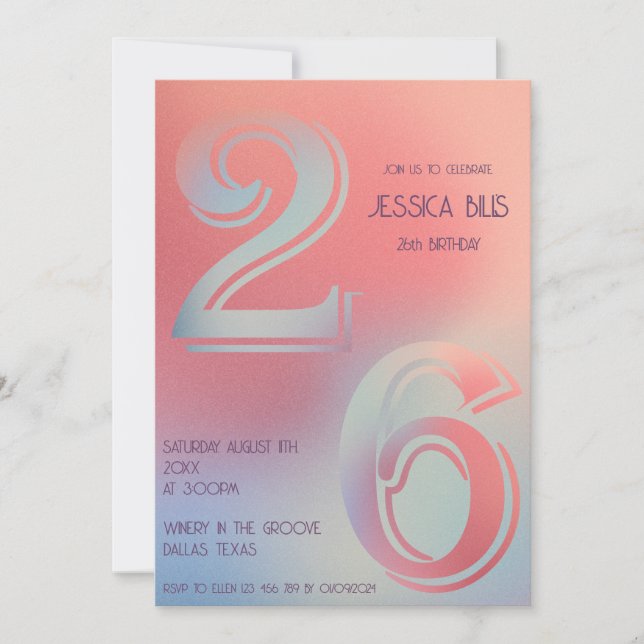 26th birthday invitation (Front)