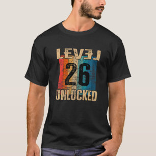 26th Birthday Level Unlocked Vintage Retro T-Shirt