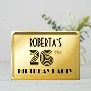 26th Birthday Party — Art Deco Style “26” & Name