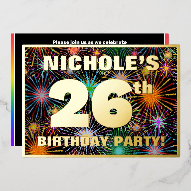 26th Birthday Party — Fun, Colourful Fireworks Loo (Front/Back)