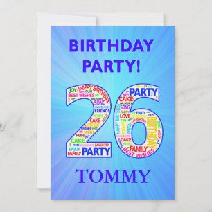 26th Birthday Party Invitation Add a Name