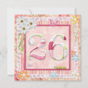 26th birthday party scrapbooking style invitation