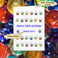 26th birthday personalised cupcakes
