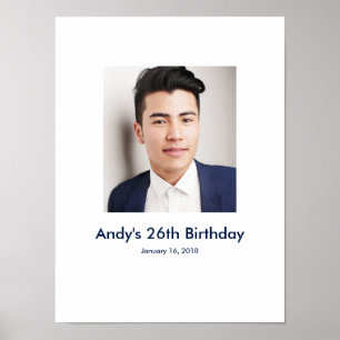 26th Birthday photo custom Sign In Party Board