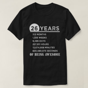 26th Birthday Shirt 26 Years Old Anniversary Gifts