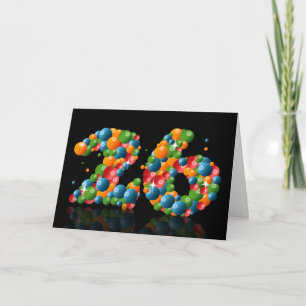26th birthday with numbers formed from balls card