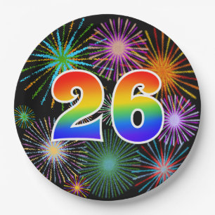 26th Event - Fun, Colourful, Bold, Rainbow 26 Paper Plate