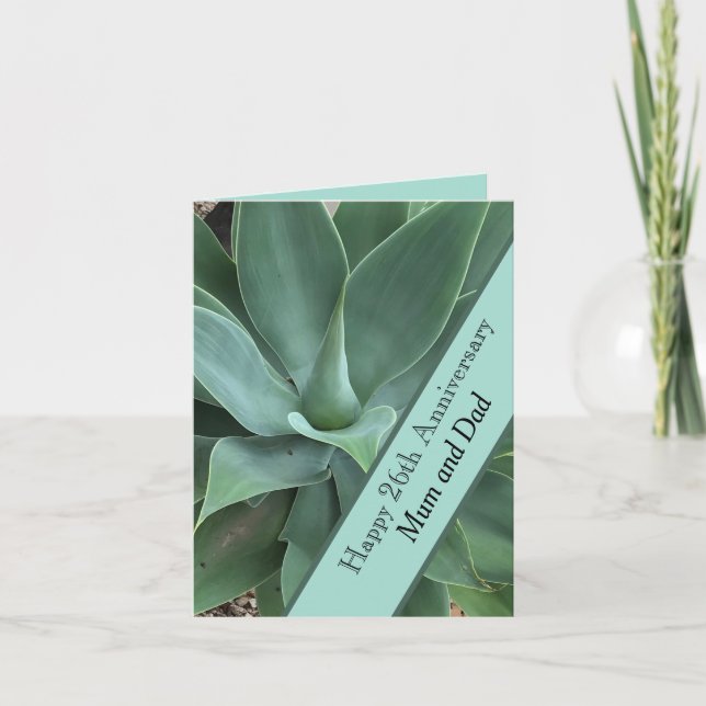 26th Wedding Anniversary Jade  Card (Front)