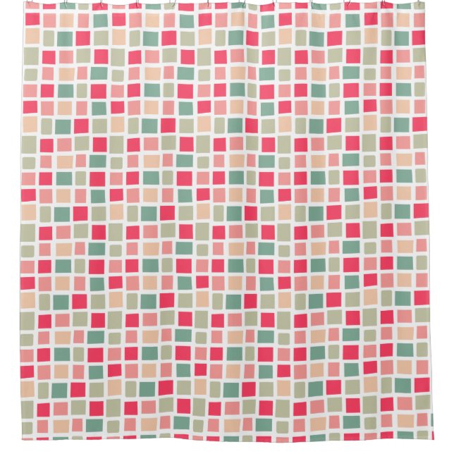 270215 Irregular rectangles - Colours 01 on White Shower Curtain (Front)