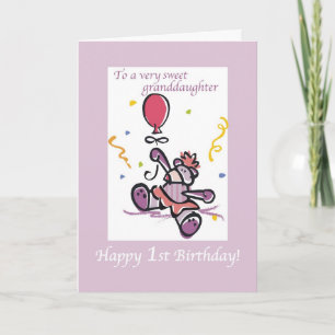 2709 First Birthday Granddaughter Bear Card