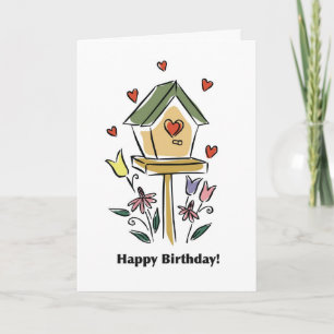 2734 Heart Birdhouse Birthday Card