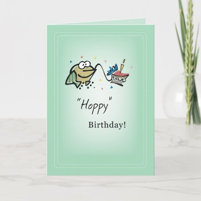 2739 Frog Cake Birthday Card (Front)