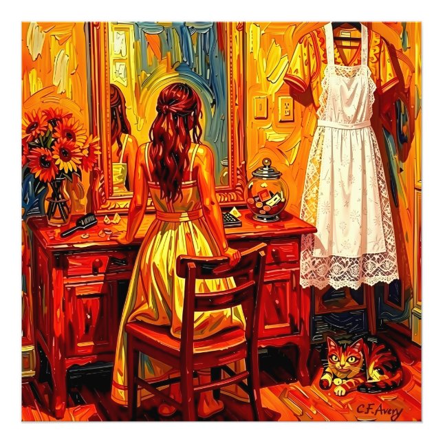 27.03" x 27.03 Trendy Art - Girl Fantasy Photo Print (Front)