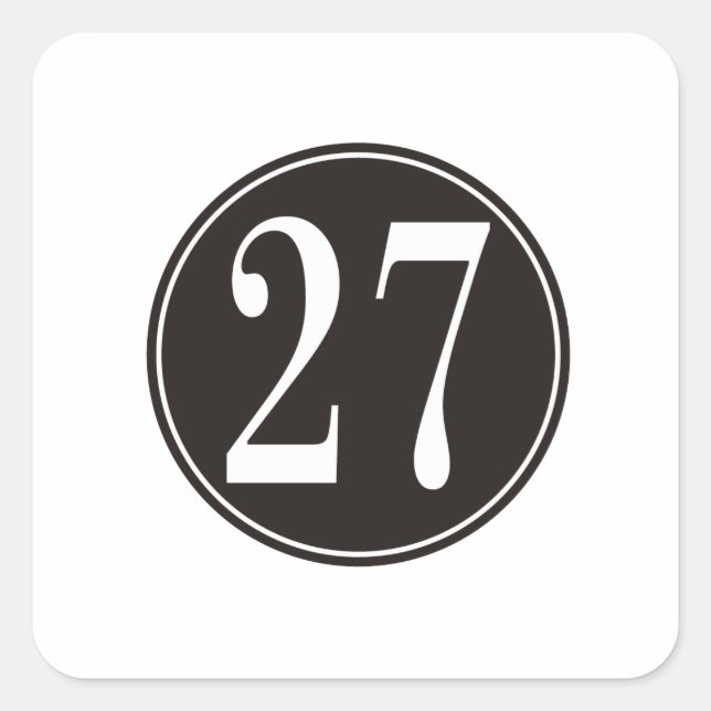 #27 Black Circle Square Sticker (Front)