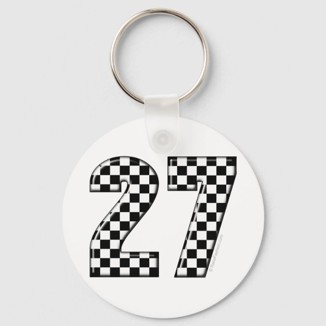 27 checkers flag number key ring (Front)