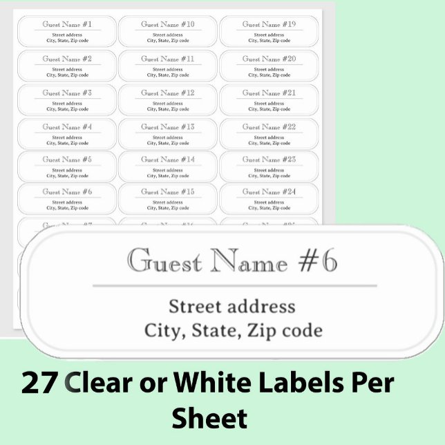27 Custom Clear or White Wedding Guest Address  (Creator Uploaded)