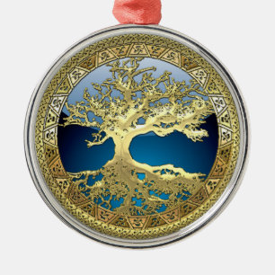 [27] Golden Celtic Tree of Life Metal Tree Decoration