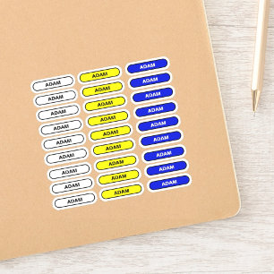 27 Personal Name Tags - Custom School Stickers