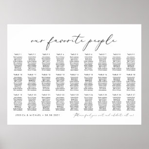 27 Tables Our Favourite People Seating Chart Plan
