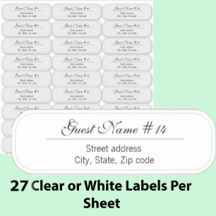 27 Wedding Guest Custom Clear or White Address 