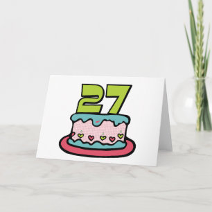27 Year Old Birthday Cake Card