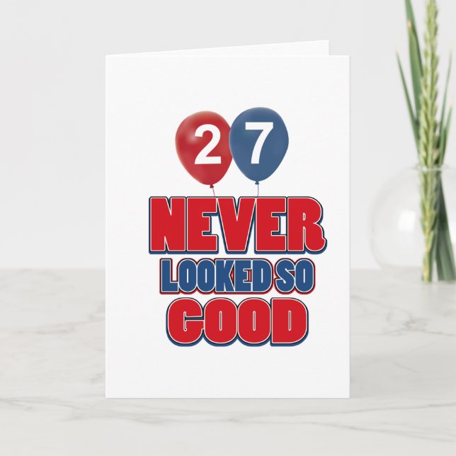 27 year old birthday designs card (Front)