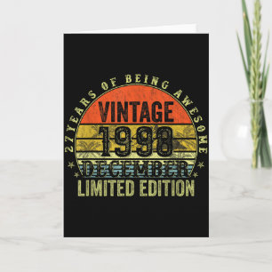 27 Year Old Birthday Gifts For Men December 1998 2 Card