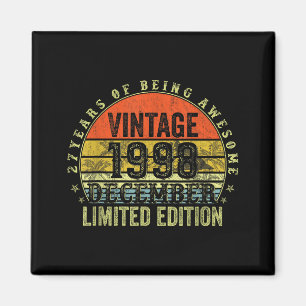 27 Year Old Birthday Gifts For Men December 1998 2 Magnet