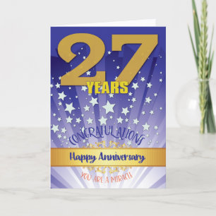 27 Year Recovery Anniversary Bold Numeral Card