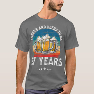 27 Years 27th Birthday Beer Theme Drinking Alcohol T-Shirt