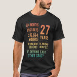 27 Years Married Funny 27th Wedding Anniversary T-Shirt<br><div class="desc">27 Years Married Funny 27th Wedding Anniversary</div>