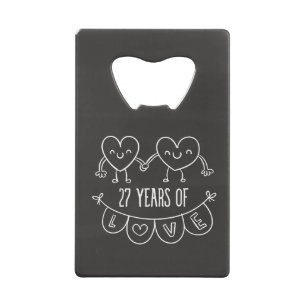27th Anniversary Gift Chalk Hearts