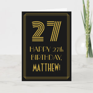 27th Birthday: Art Deco Inspired Look "27" & Name Card
