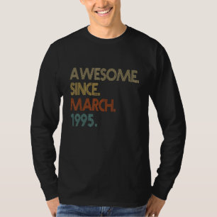 27th Birthday Awesome Since March 1995 Vintage T-Shirt
