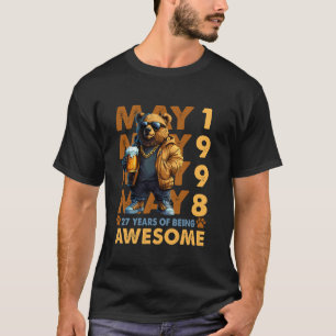 27th Birthday Bear Legends May 1998 27 Years Old F T-Shirt